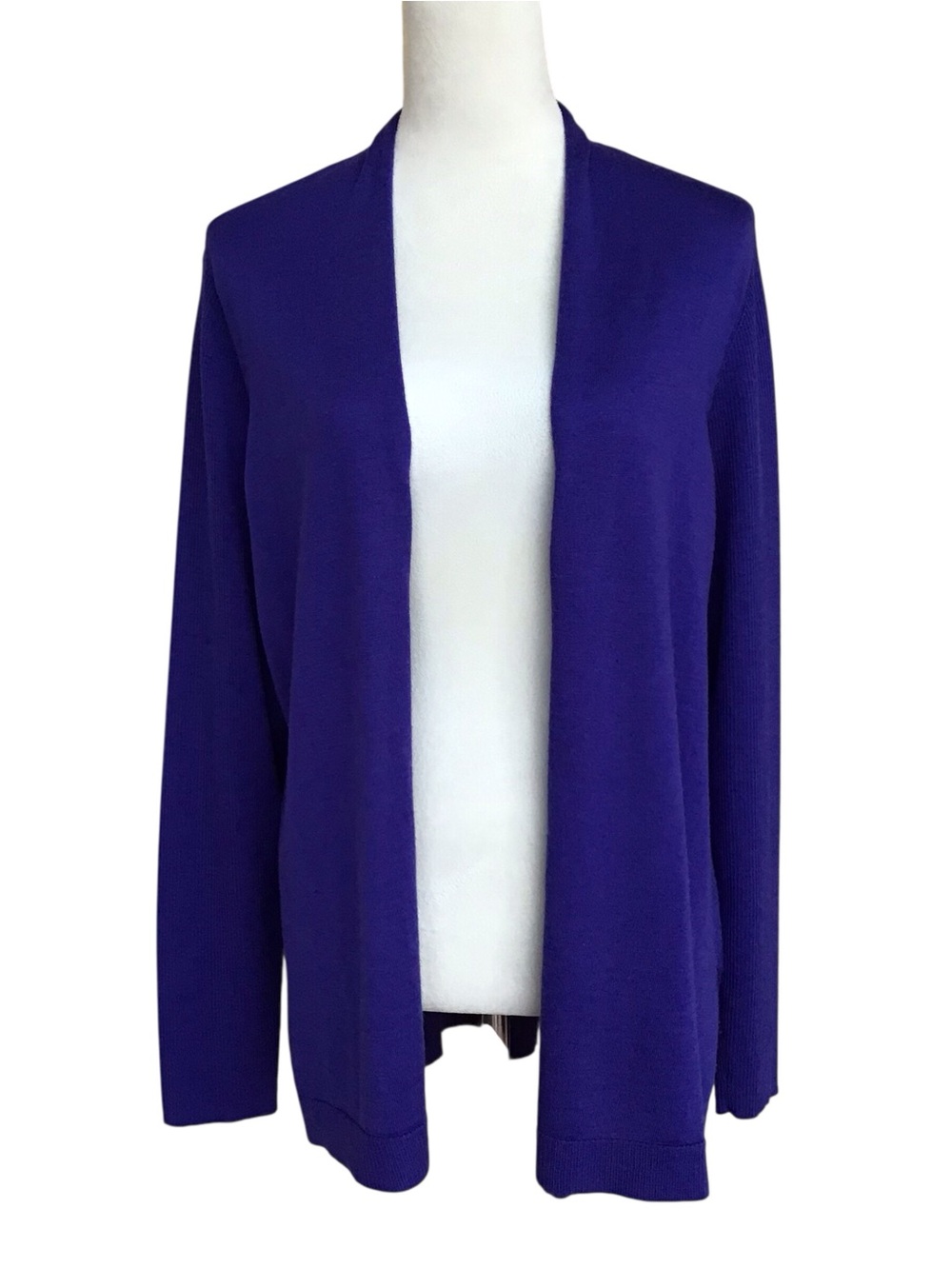 Eileen Fisher Saphire Merino Wool Straight Cardi